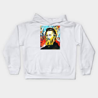 Herman Melville Abstract Portrait | Herman Melville Abstract Artwork 15 Kids Hoodie